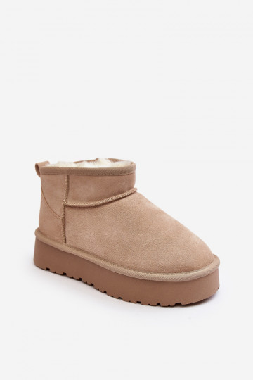 Botas de nieve bajas de ante color marfil Nucca