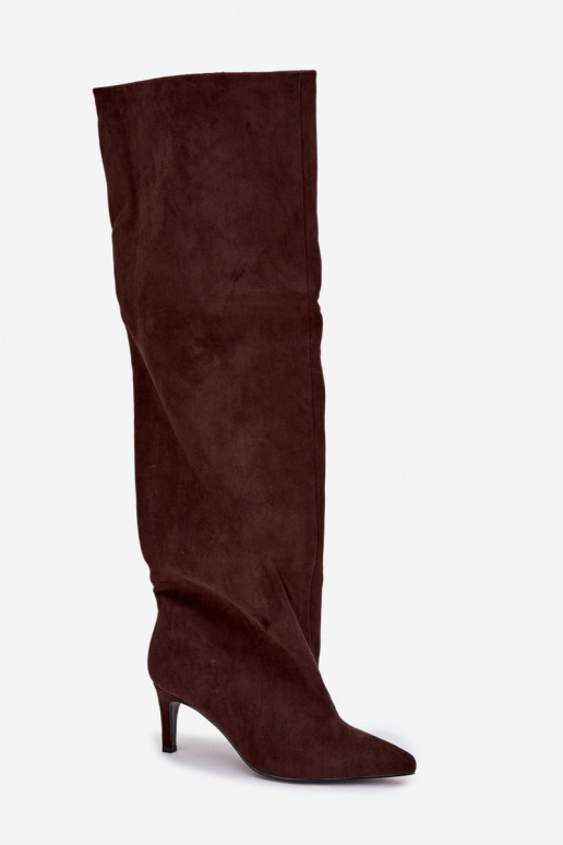 botas de mujer con tacones finos Un modelo convincente CzekoladoAe Tiene quevilla