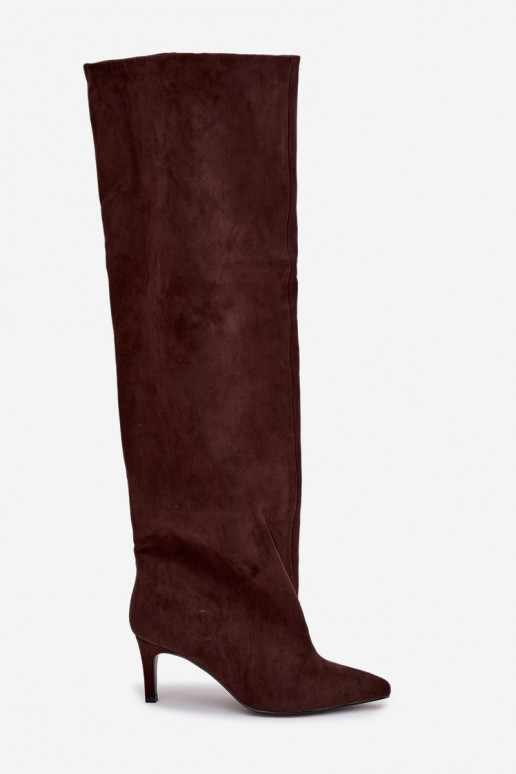 botas de mujer con tacones finos Un modelo convincente CzekoladoAe Tiene quevilla