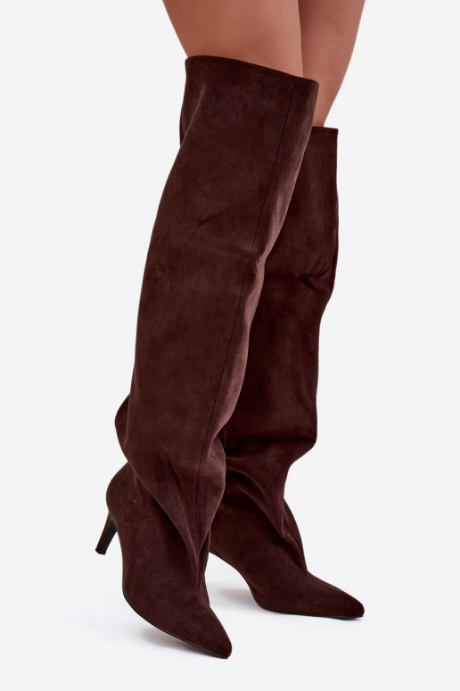 botas de mujer con tacones finos Un modelo convincente CzekoladoAe Tiene quevilla