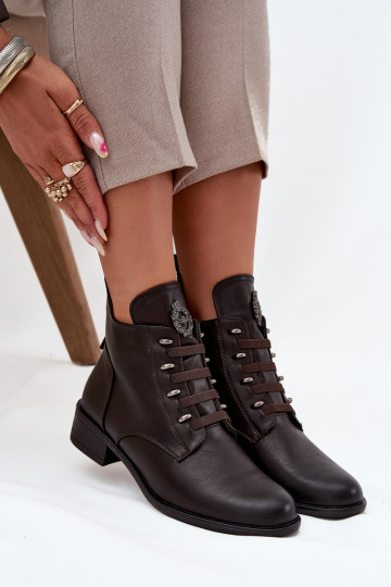 Botines acogedores marrones con ornamentos Nevalia 2