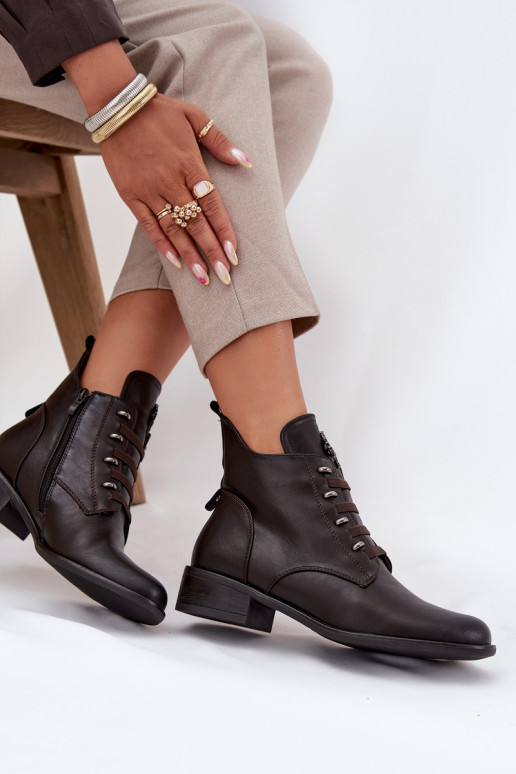 Bajo Botas calentamiento Al castillo con adornos color marrón Nevalia