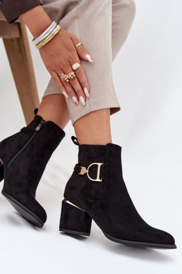 calentamiento Botas de mujer Ze color doradomi Elementami de color negro Ambrine