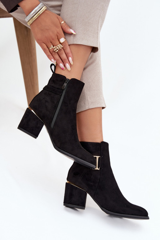 calentamiento Botas de mujer Ze color doradomi Elementami de color negro Ambrine