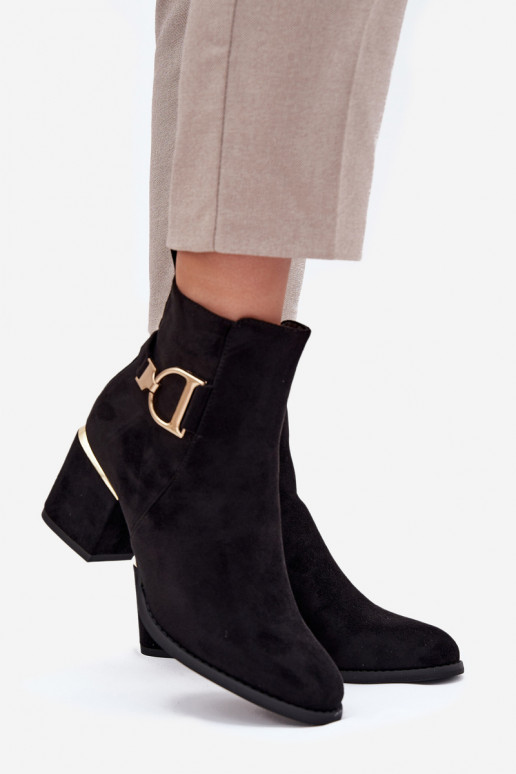 calentamiento Botas de mujer Ze color doradomi Elementami de color negro Ambrine