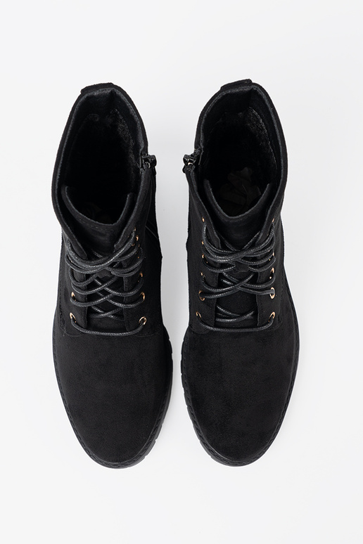 Conveniente de color negro zapatos z okrągłym noskiem