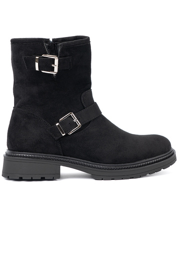 NoAoczesne de color negro zapatos ze platami klamrami 2