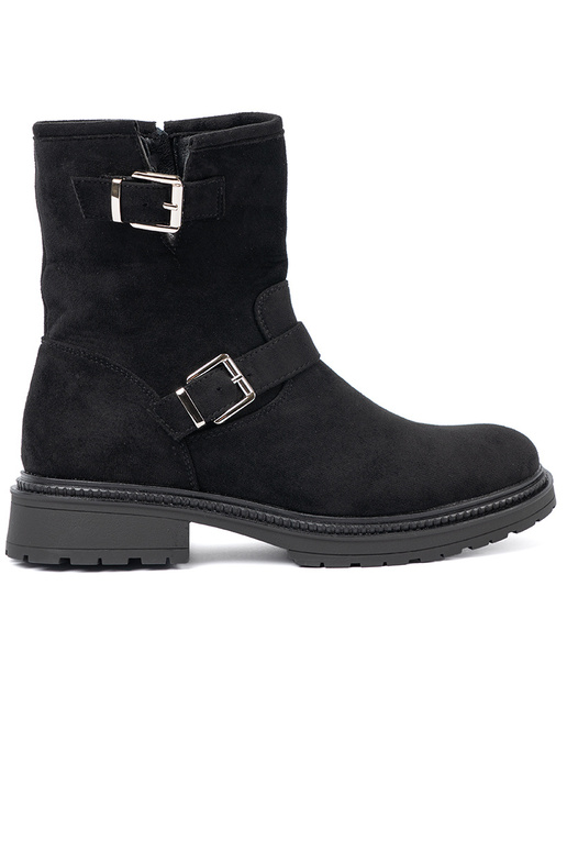 NoAoczesne de color negro zapatos ze platami klamrami