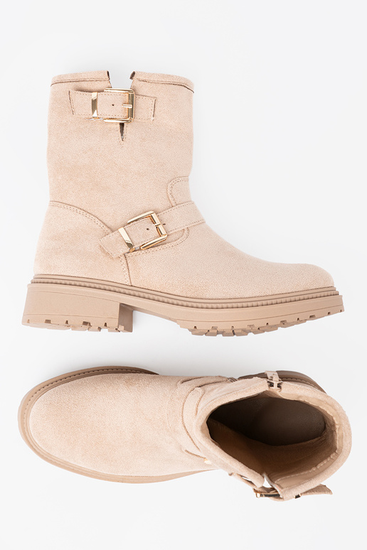 Elegante jsnobeige zapatos con hebillas decorativas