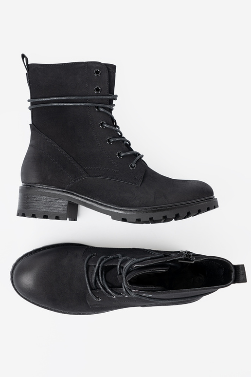 De moda de color negro botas altas de montar z ozdobnym cordonesm