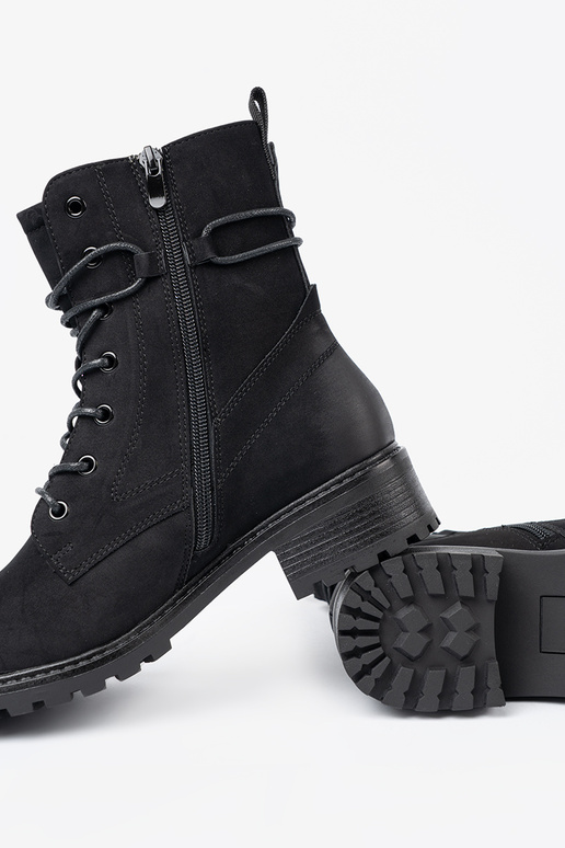 De moda de color negro botas altas de montar z ozdobnym cordonesm