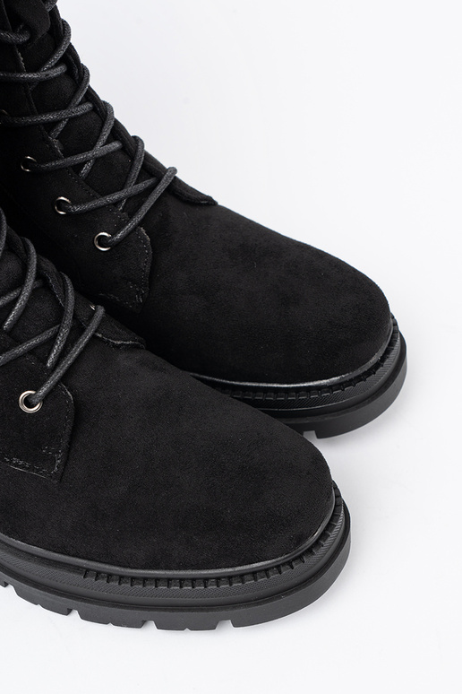 de color negro atado para arriba botas altas de montar na masyAnej podeszAie