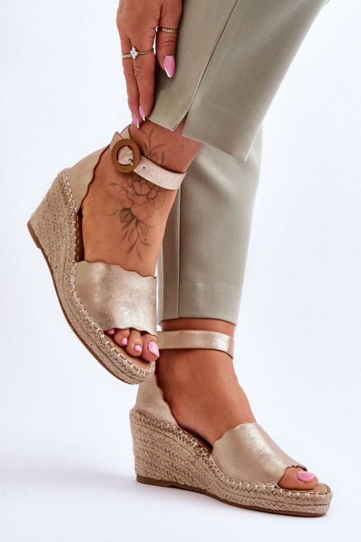 Piel Sandalias plataforma Comfort Shoe color dorado Verola