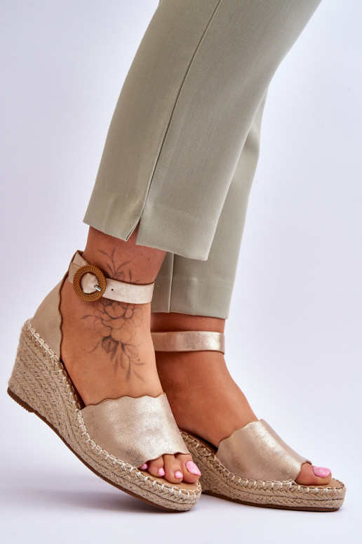 Piel Sandalias plataforma Comfort Shoe color dorado Verola