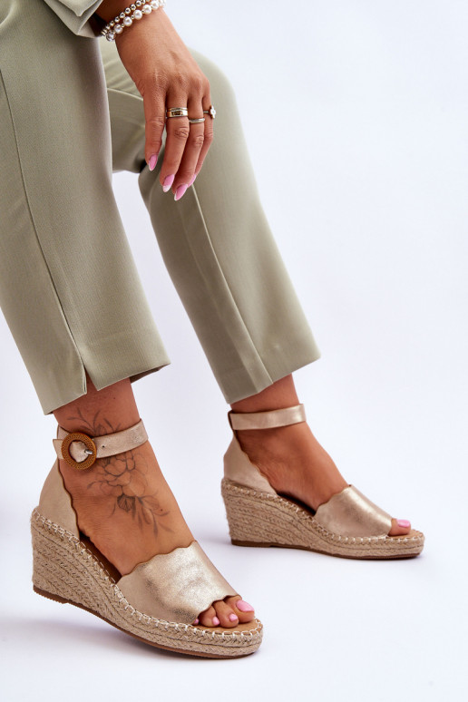 Piel Sandalias plataforma Comfort Shoe color dorado Verola