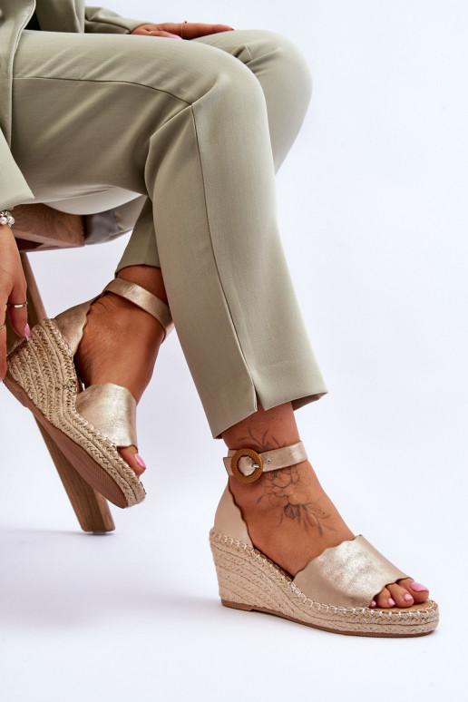 Piel Sandalias plataforma Comfort Shoe color dorado Verola