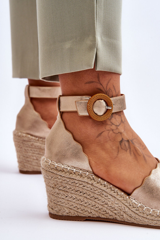 Piel Sandalias plataforma Comfort Shoe color dorado Verola