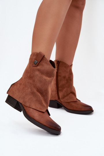 Botines cálidos de estilo cowboy con tacones en color marrón Sylvette 2