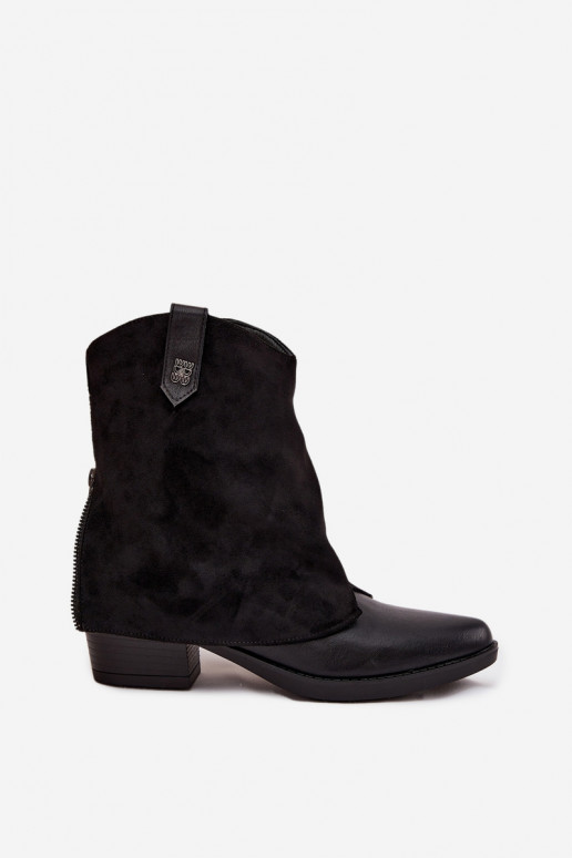 calentamiento botas estilo vaquero con tacones de color negro Sylvette