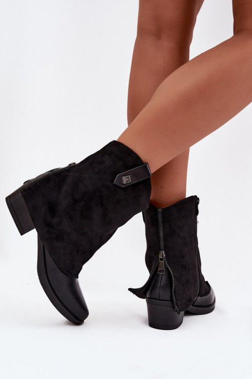 calentamiento botas estilo vaquero con tacones de color negro Sylvette