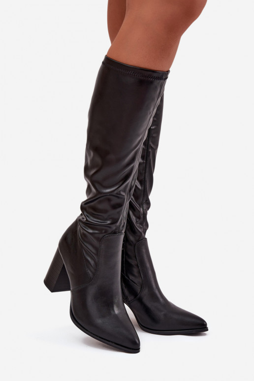 botas de mujer con tacones Vinceza 16511 de color negro