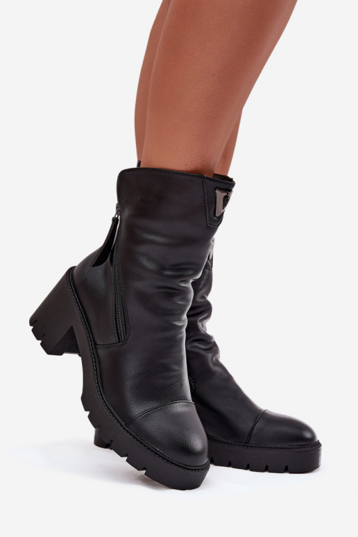 calentamiento Botas de mujer En tacones enormesPodAójnym Zamkiem Vinceza 58605 de color negro