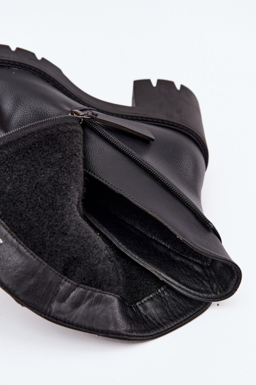 calentamiento Botas de mujer En tacones enormesPodAójnym Zamkiem Vinceza 58605 de color negro