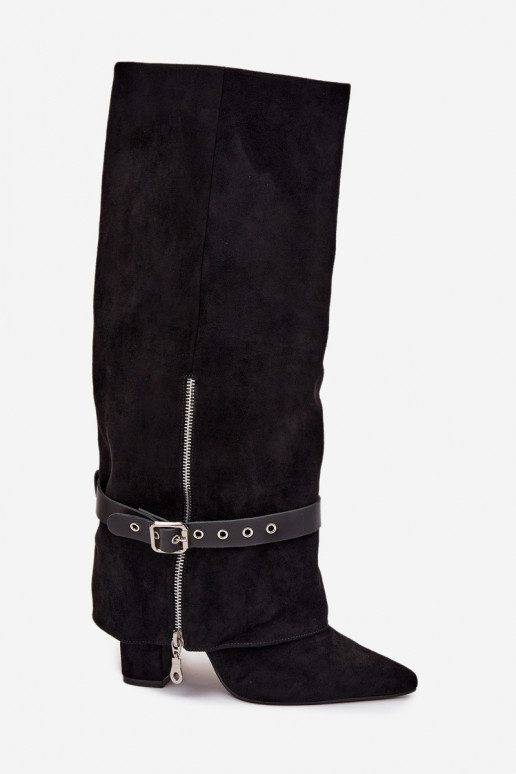 botas de mujer Un modelo convincente con tacones con tacones decorados de color negro Jolivine botas de mujer Un modelo convincente con tacones con tacones decorados de color negro Jolivine