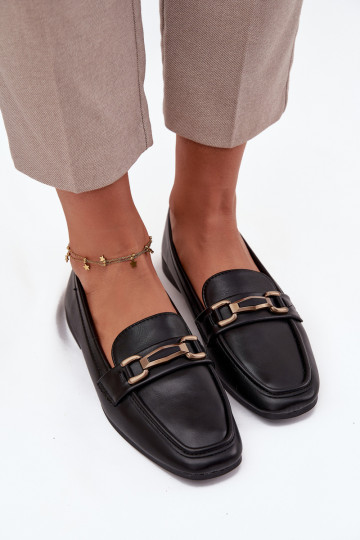 Mocasines para mujer con adornos color negro "Priscelle"