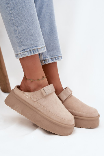 Botas de nieve Femenino con una plataformacon cierre adhesivoem color marfil Jorielle