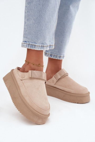 Botas de nieve Femenino con una plataformacon cierre adhesivoem color marfil Jorielle 2