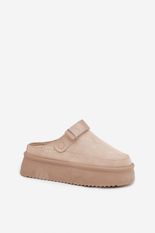 Botas de nieve Femenino con una plataformacon cierre adhesivoem color marfil Jorielle