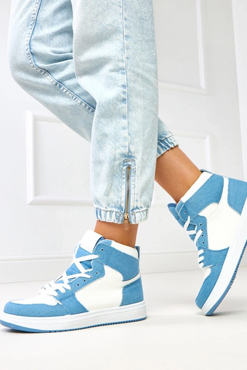 Zapatillas deportivas altas sobre el tobillo con motivos de denim "Kasna"