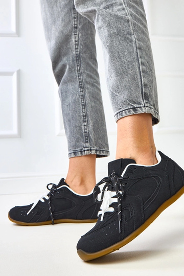 Zapatillas deportivas negras con doble cordón Casey