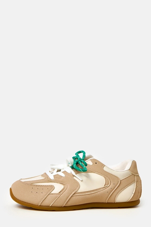 Zapatillas deportivas color arena con... Zapatillas deportivas color arena con...