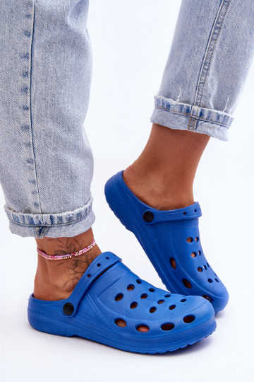 Femenino Zapatillas color azul Crocs de espuma EVA