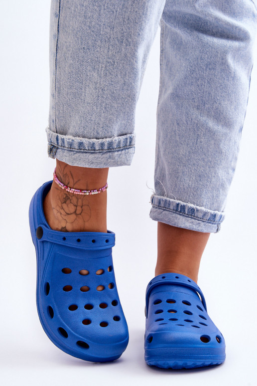 Femenino Zapatillas color azul Crocs de espuma EVA Femenino Zapatillas color azul Crocs de espuma EVA