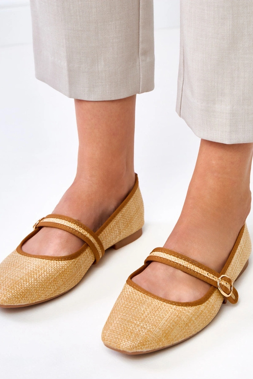 Bailarinas trenzados color marrón con... Bailarinas trenzados color marrón con...