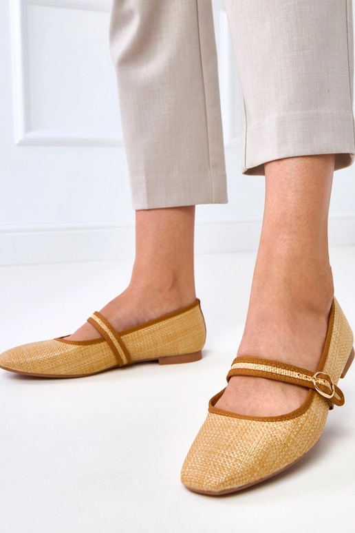 Bailarinas trenzados color marrón con... Bailarinas trenzados color marrón con...