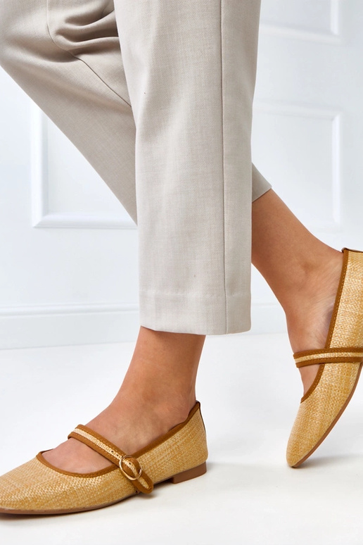 Bailarinas trenzados color marrón con... Bailarinas trenzados color marrón con...