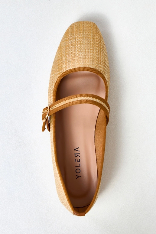 Bailarinas trenzados color marrón con... Bailarinas trenzados color marrón con...