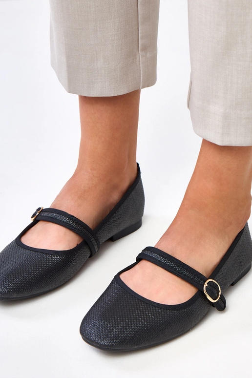 Bailarinas trenzados color negro con... Bailarinas trenzados color negro con...