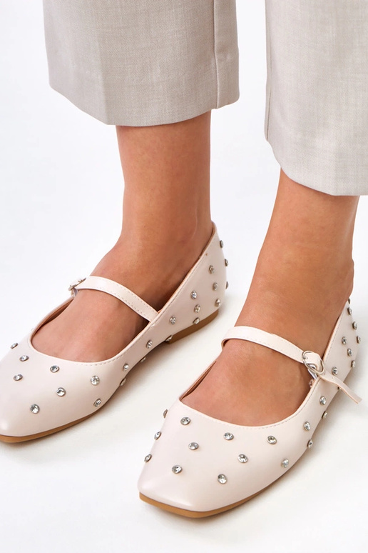 Bailarinas color arena con cristales... Bailarinas color arena con cristales...