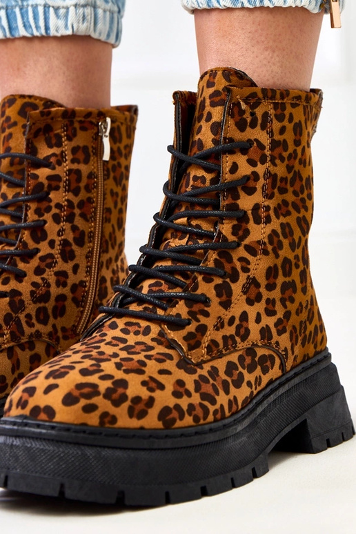 Botines marrones con estampado de...