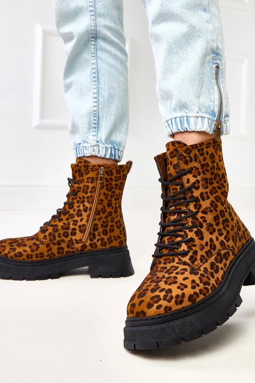 Botines marrones con estampado de...