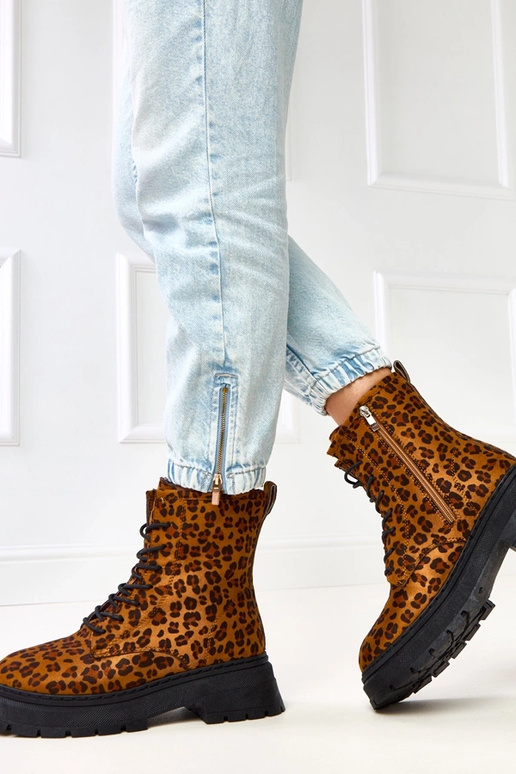 Botines marrones con estampado de...