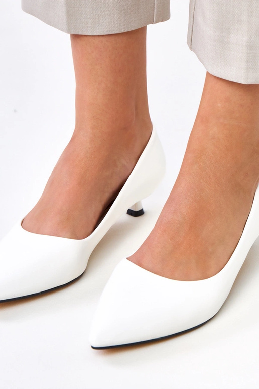 Zapatos blancos de tacón bajo, Louise Zapatos blancos de tacón bajo, Louise