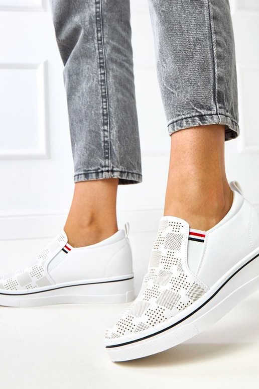 Zapatillas de plataforma blancas con... Zapatillas de plataforma blancas con...