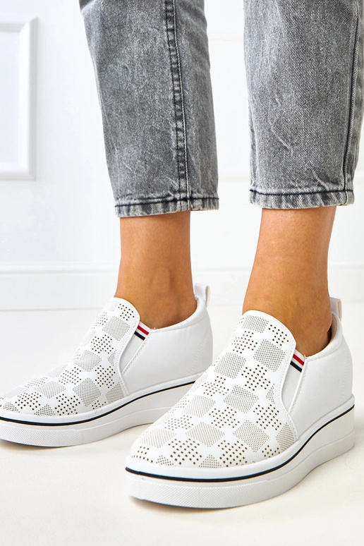 Zapatillas de plataforma blancas con... Zapatillas de plataforma blancas con...