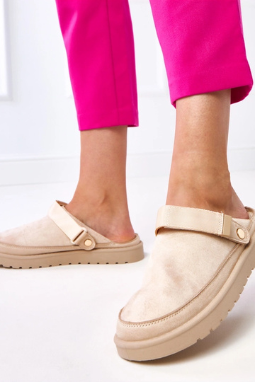 Mules color arena con velcro, Miluska 2